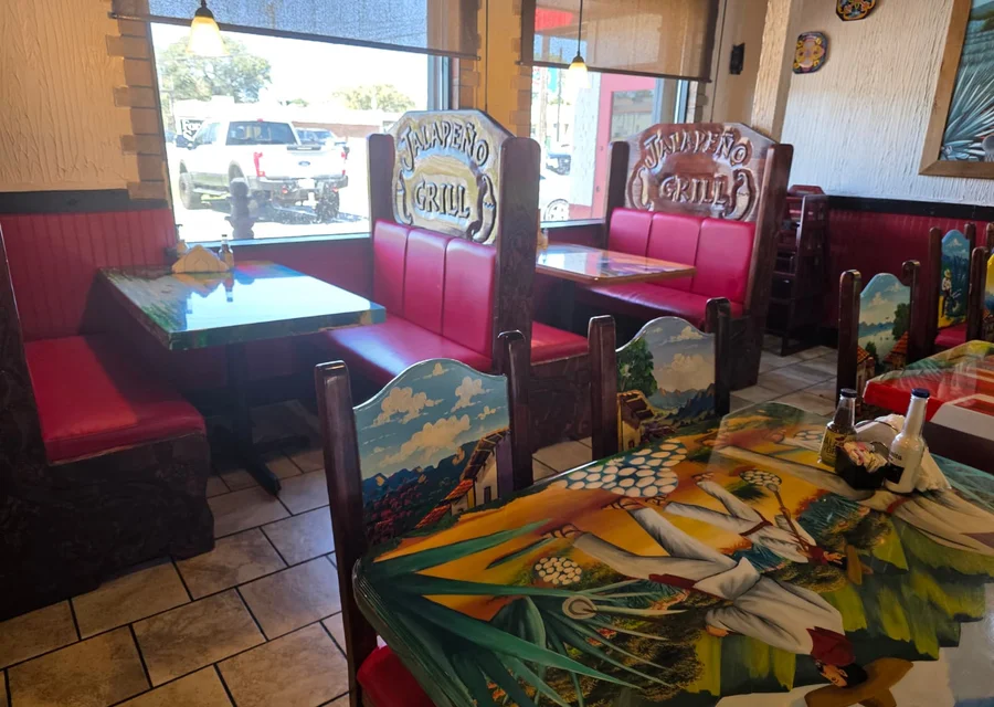 The colorful dining room at Jalapeño Grill